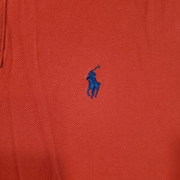 Polo Ralph Lauren Shirt Mens Medium Red Stretch Custom Fit High Low Slit - Picture 5 of 7